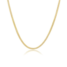Las Villas Micro Cuban Link Chain 3mm Micro Cuban Link Chain in 14K Solid Yellow Gold