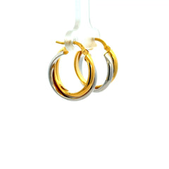 Earrings Twisted Double Hoops 22 5.5mm 10K