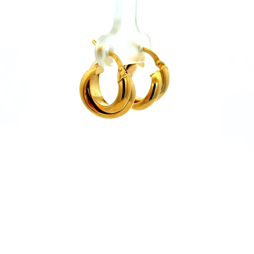 Earrings Twisted Double Hoops 16 5.5mm 10K