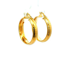 Earrings Textured Hoops 29.5 6mm 10K