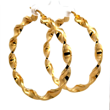 Earrings Twisted Hoops 64.5 6mm 10K