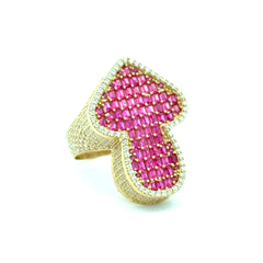 Ring CZ-Iced Big Pink Flex Arrow 8.5 4mm 10K