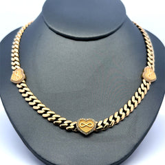 Necklaces Monaco with Hearts CZ-Edged 7mm 19.5" 14K