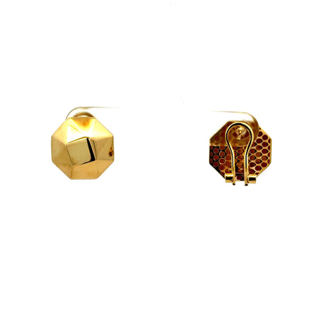 Earrings Omega Lock 14.5 14.5mm 14K