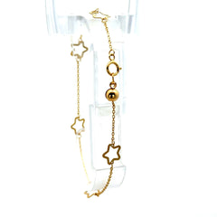 Bracelet with Dainty Stations 8mm 7.5" 10K