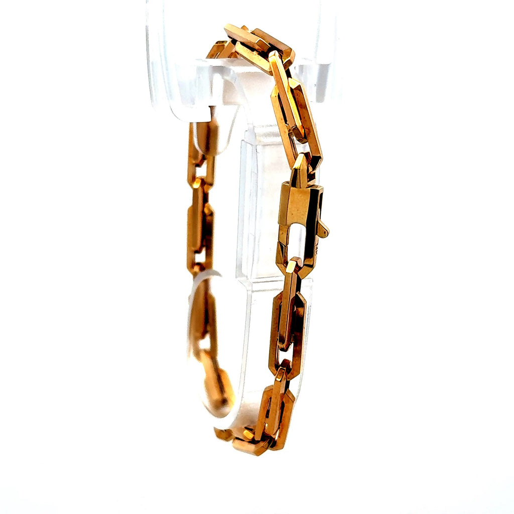 Bracelet Interlocking Anchor Box Link 6mm 8.5" 14K