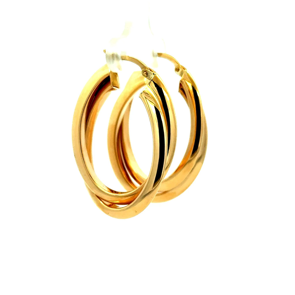 Earrings Twisted Double Hoops 37 6mm 10K