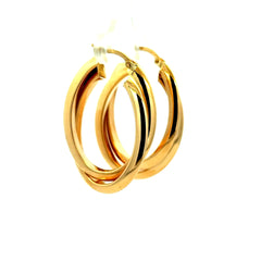 Earrings Twisted Double Hoops 37 6mm 10K