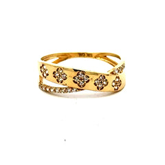 Ring Women's with CZ 7.5 1.5mm 10K