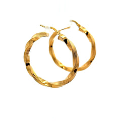Earrings Twisted Textured Hoops 29 4mm 10K