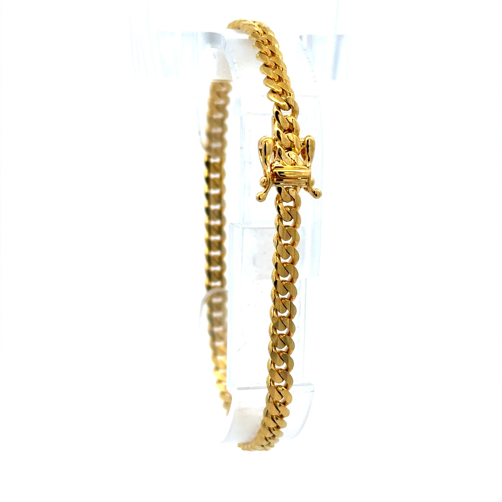 Bracelet Concave Link 4mm 7" 10K