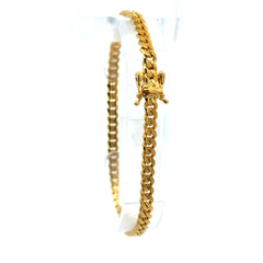 Bracelet Concave Link 4mm 7" 10K