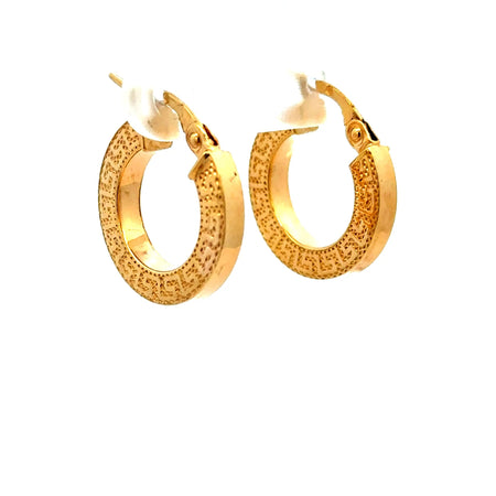 Earrings Textured Hoops 17.5 2.5mm 10K