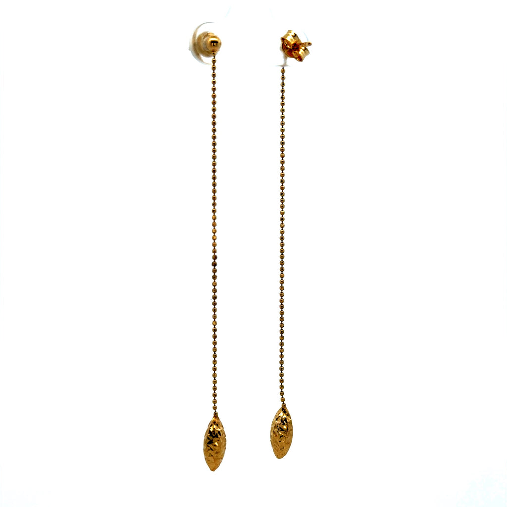 Earrings Pendant Pinecone 82.5 5mm 14K