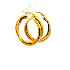 Earrings Twisted Double Hoops 31.5 6.5mm 10K