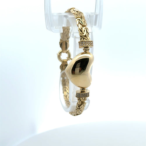 Bracelet Byzantine with Heart 6.5mm 7" 10K