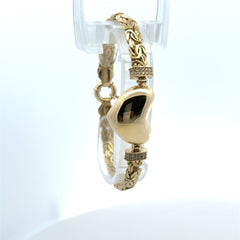 Bracelet Byzantine with Heart 6.5mm 7" 10K