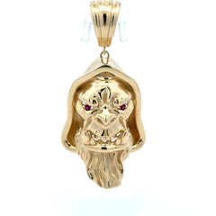 Pendant Red-Eyed Beast Face in a Hood 64.5 10K
