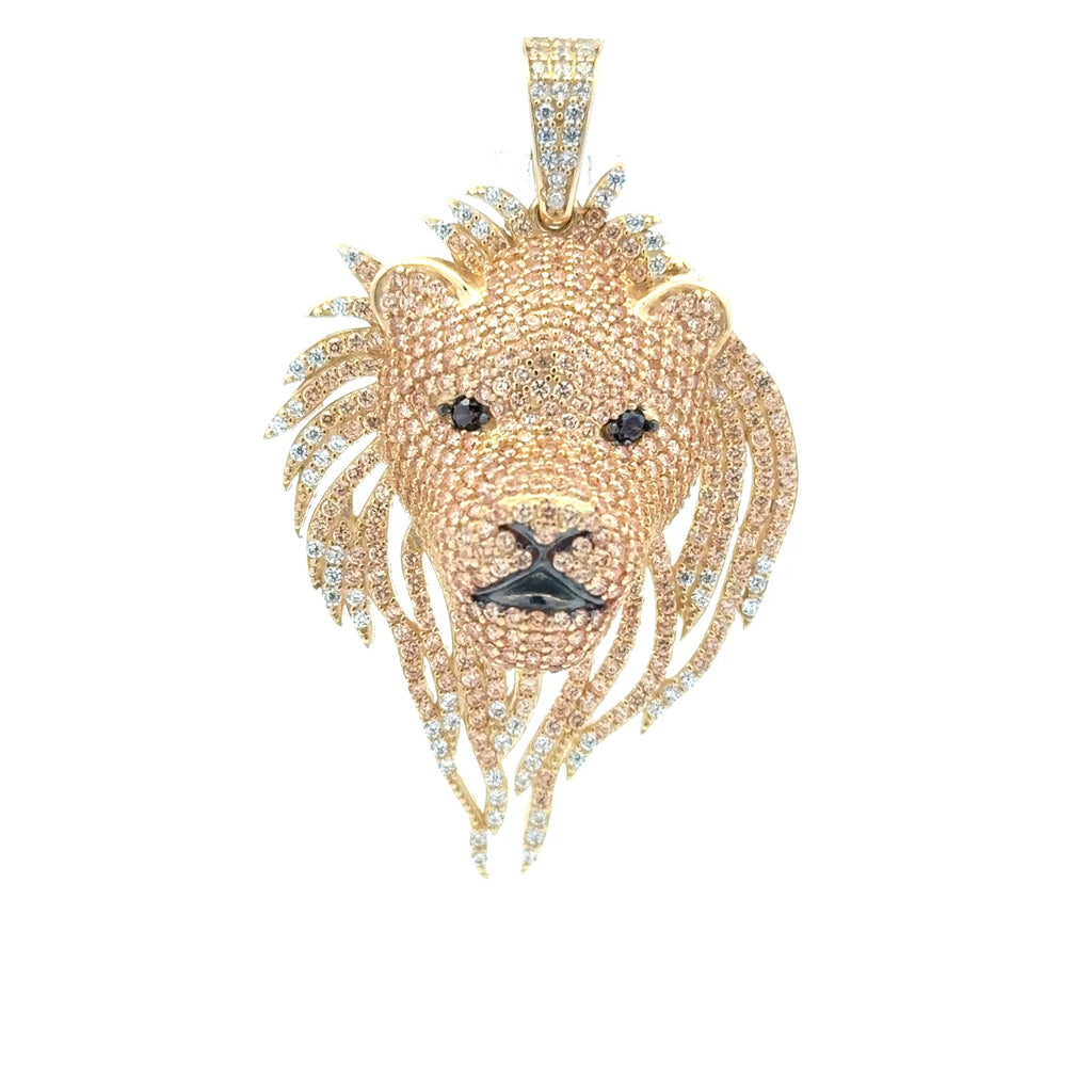 Pendant CZ-Iced Lion Head 50 10K