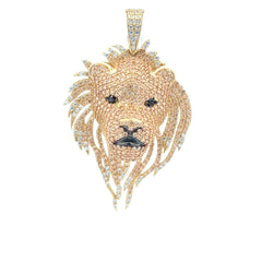 Pendant CZ-Iced Lion Head 50 10K