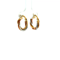 Earrings Twisted Textured Hoops 17 3.5mm 10K