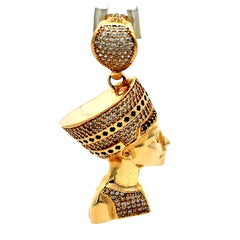 Pendant Great Royal Wife Bust with CZ 50 14K