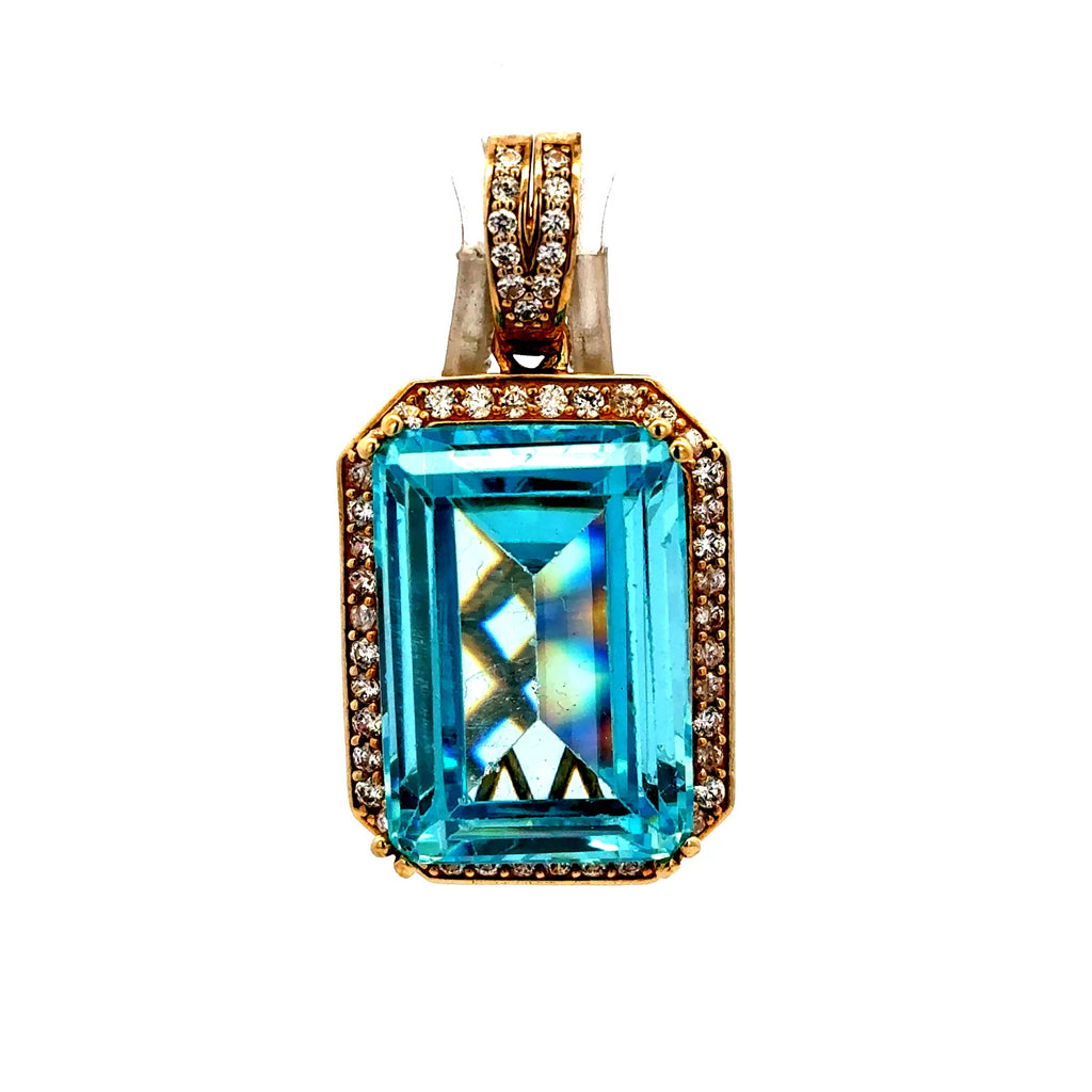 Pendant Women Colored Stone and CZ 40 10K