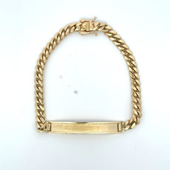 Bracelet Textured ID Cuban Link 5mm 7.5" 10K