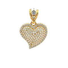 Pendant CZ-Iced Big Heart Motif 31 10K