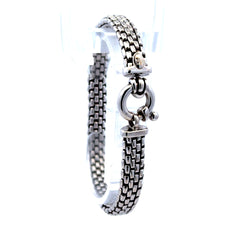 Bracelet Woven Mesh White Gold 8mm 7" 14K