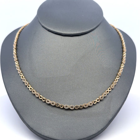 Necklaces Eight/Iced Eight Link 3mm 18" 10K