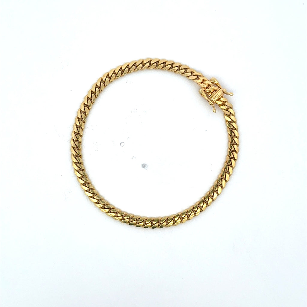 Bracelet Cuban Link 4mm 7" 14K