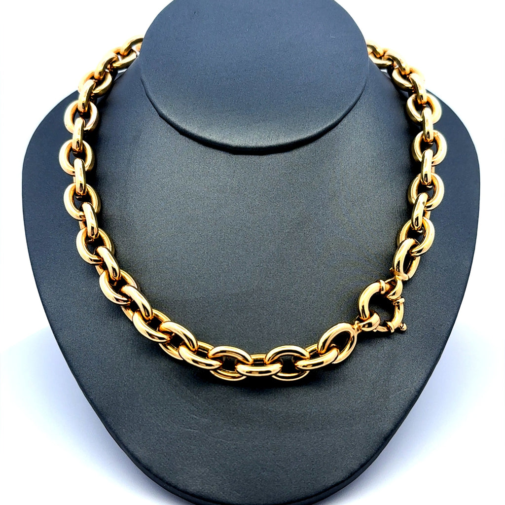 Necklaces Oval Link 10mm 18" 14K