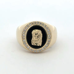 Ring Scorpion on Onyx & CZ 11 5mm 10K