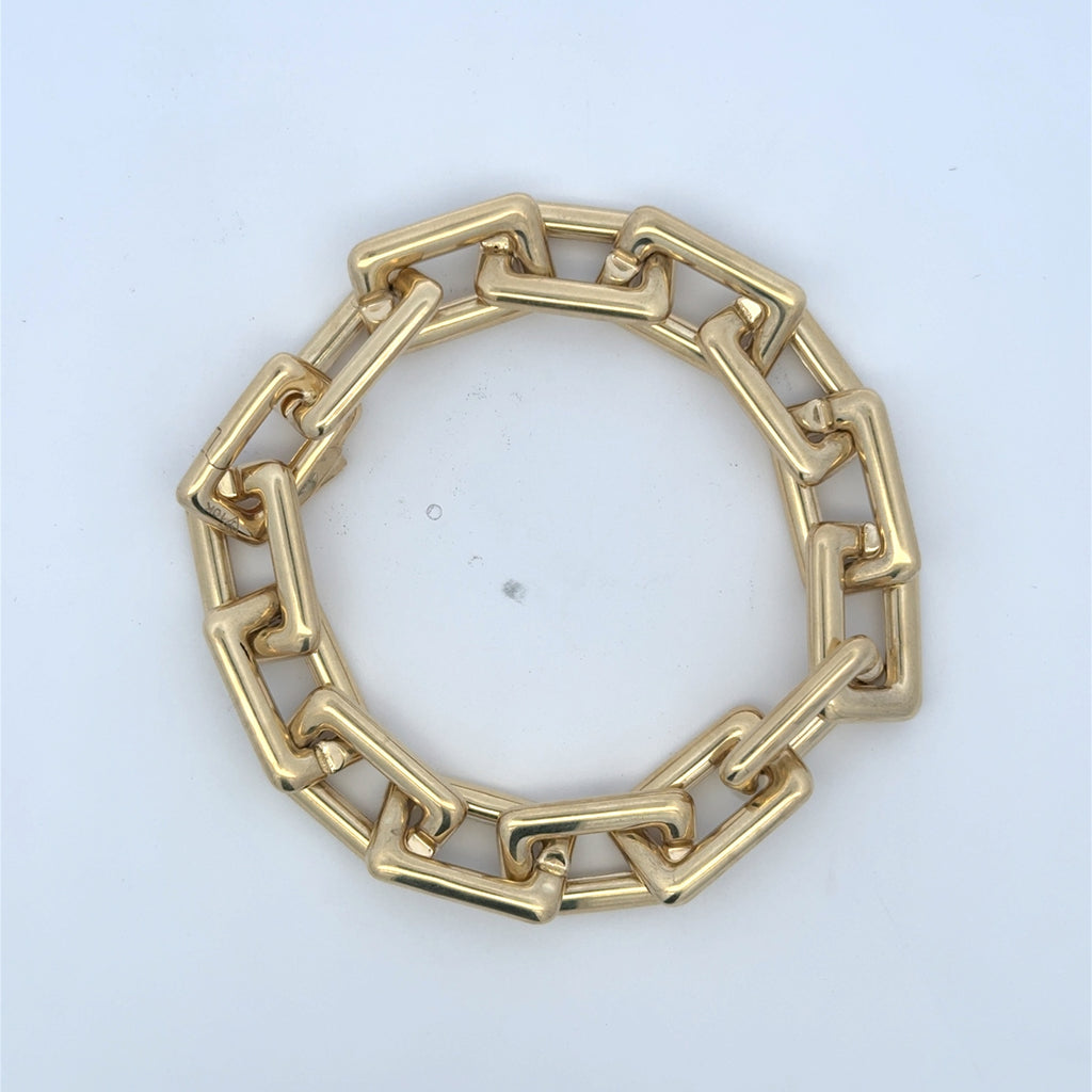 Bracelet Big Rectangular Link 12.5mm 7.5" 10K