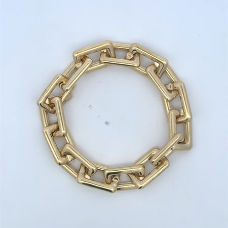 Bracelet Big Rectangular Link 12.5mm 7.5" 10K
