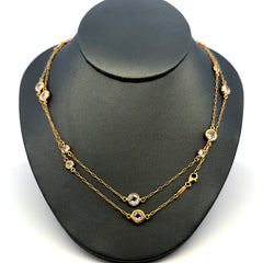 Chain with Dainty Stations 7mm 18" 14K