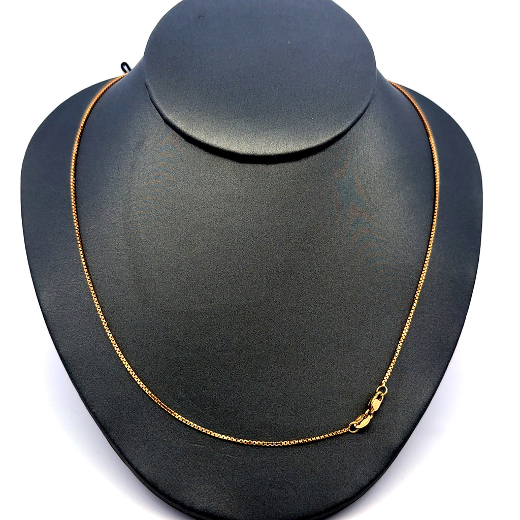 Chain Angular Box Link 1mm 22" 14K