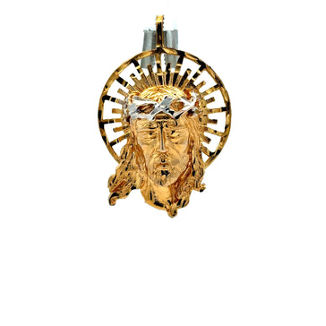 Pendant Jesus Face with Crown of Thorns 37 14K