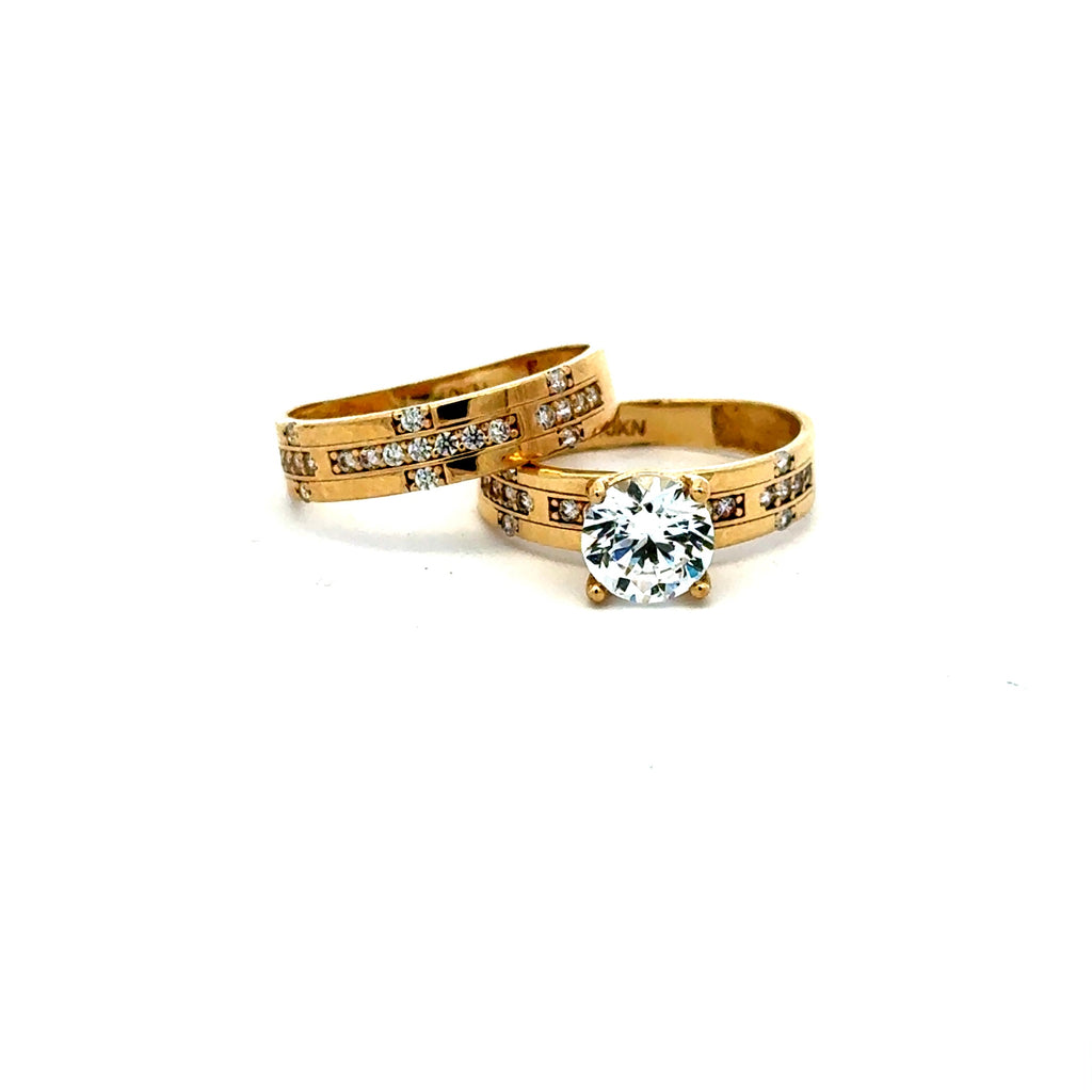 Ring CZ Bridal Set 7 6mm 10K