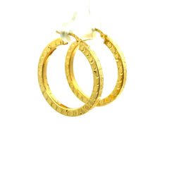 Earrings Textured Hoops 32.5 3mm 10K