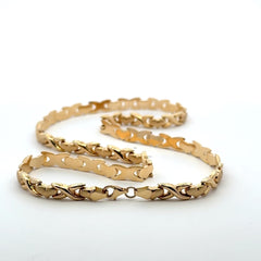 Necklaces Textured Heart&X with Lobster Lock 6.5mm 18" 14K