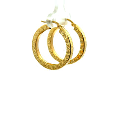 Earrings Textured Hoops 27.5 3mm 10K