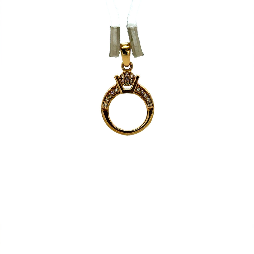 Pendant ‘Engagement Ring with CZ’ 21.5 10K