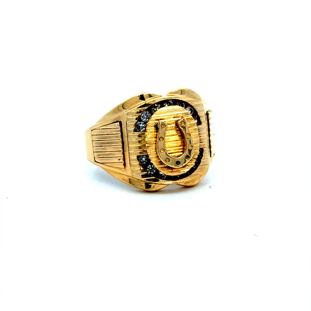 Ring Horseshoe & CZ 10.5 5mm 14K