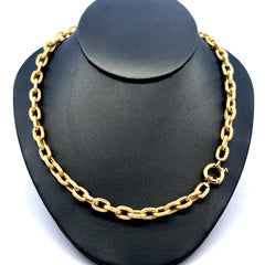 Necklaces Oval Textured Link 8mm 16" 14K
