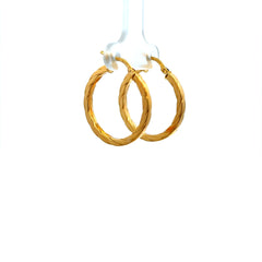 Earrings Twisted Hoops 26 2mm 14K