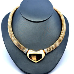 Necklaces Jessica with Heart & CZ 8.5mm 18" 14K