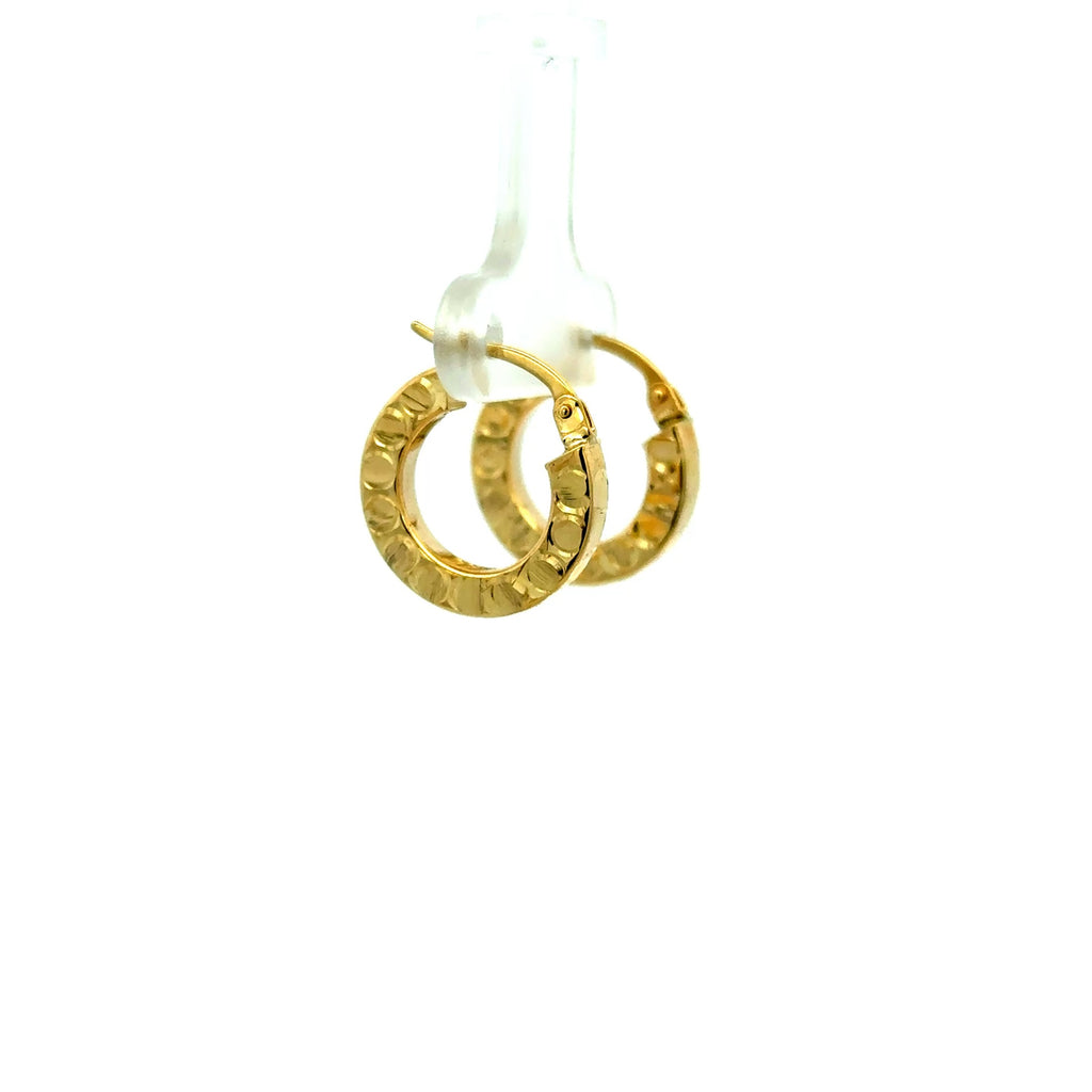 Earrings Textured Hoops 17.5 3mm 10K
