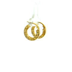 Earrings Textured Hoops 17.5 3mm 10K